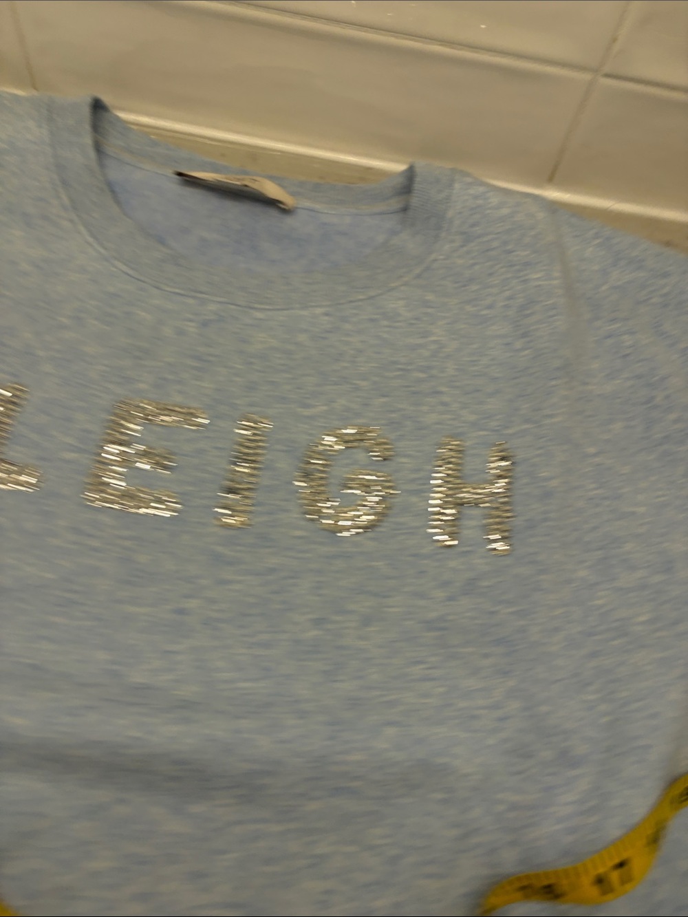 LOFT Light Blue Rhinestone 'SLEIGH' Crewneck Sweatshirt - Picture 6 of 6